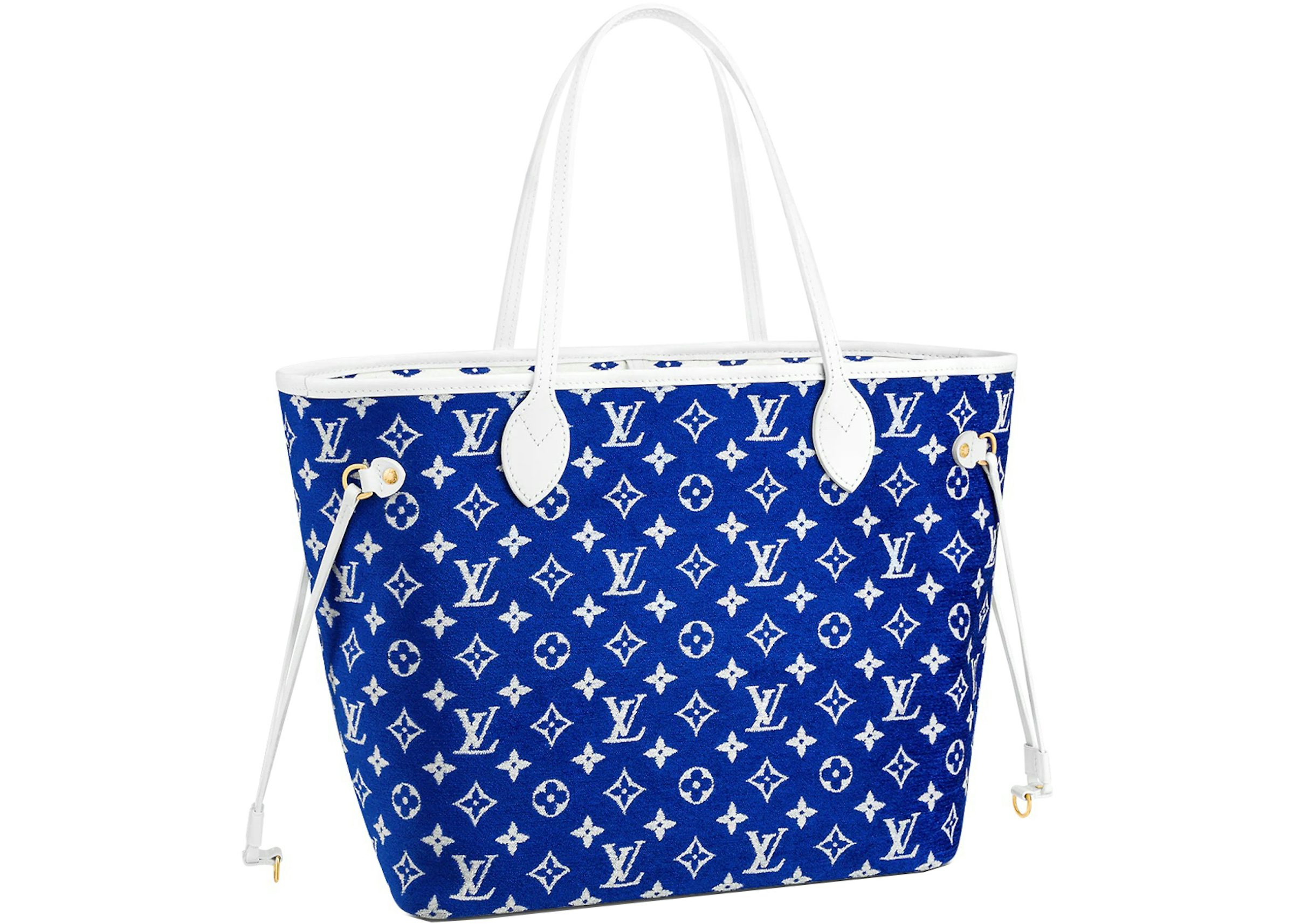 Louis Vuitton Neverfull MM Blue in Velvet/Leather with Gold-tone - US