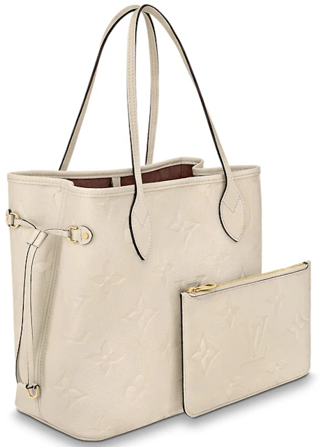 Louis Vuitton Neverfull MM Creme in Cowhide with Gold-tone