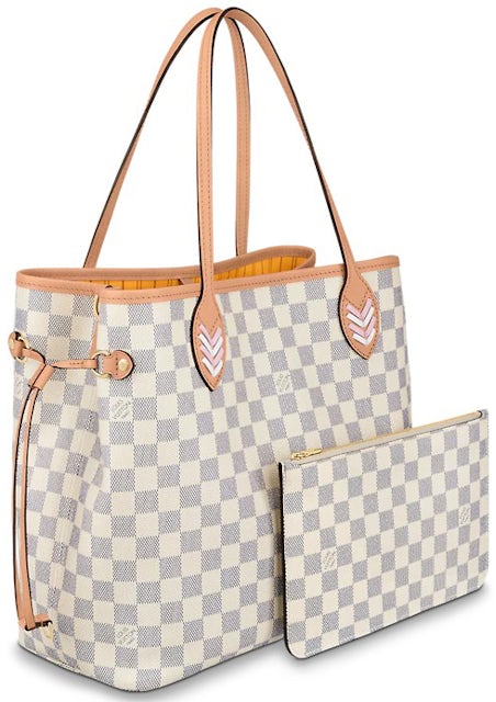 Louis Vuitton Neverfull MM Damier Azur in Coated Canvas with Gold