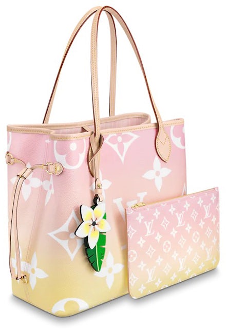 Louis Vuitton Neverfull MM Pink in Coated Canvas with Gold-tone - GB