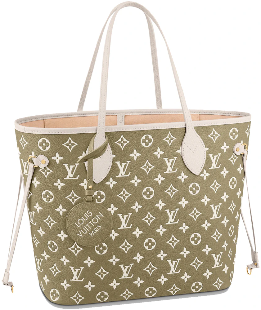 Neverfull leather handbag Louis Vuitton Green in Leather - 31227999