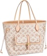 Neverfull leather tote Louis Vuitton Beige in Leather - 35328410