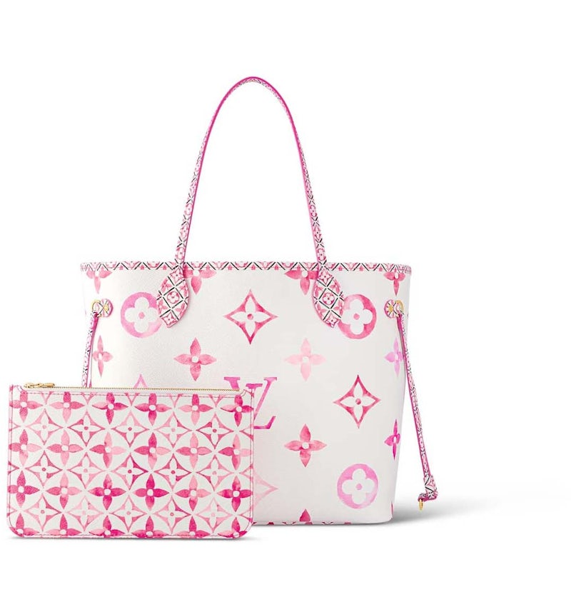 Louis Vuitton Neverfull MM Pink in Coated Canvas with Gold-tone US