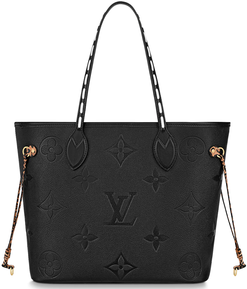 Louis Vuitton Neverfull MM Wild at Heart Black in Leather with Gold ...