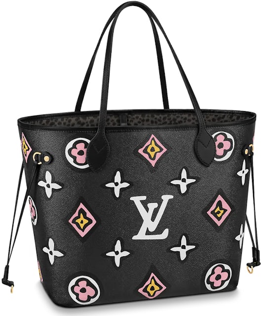 Louis Vuitton Neverfull MM Wild at Heart Black/Multi in Coated