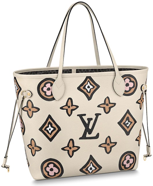 Louis Vuitton Neverfull MM Wild at Heart Cream/Multi in Coated