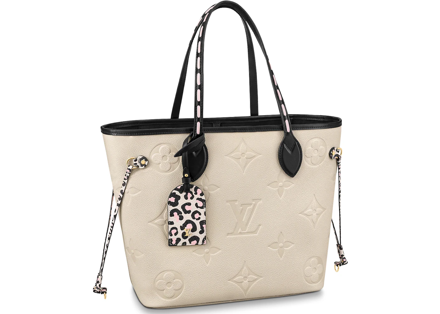 Louis Vuitton Neverfull MM Wild at Heart Cream in Leather with