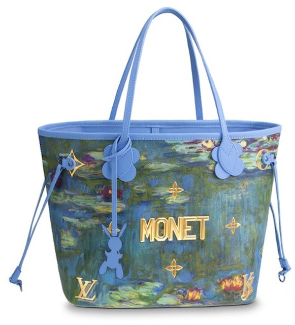 Louis Vuitton x Jeff Koons Neverfull Claude Monet Masters (Without Pouch)  MM Lavender Multicolor in Coated Canvas with Brass - GB