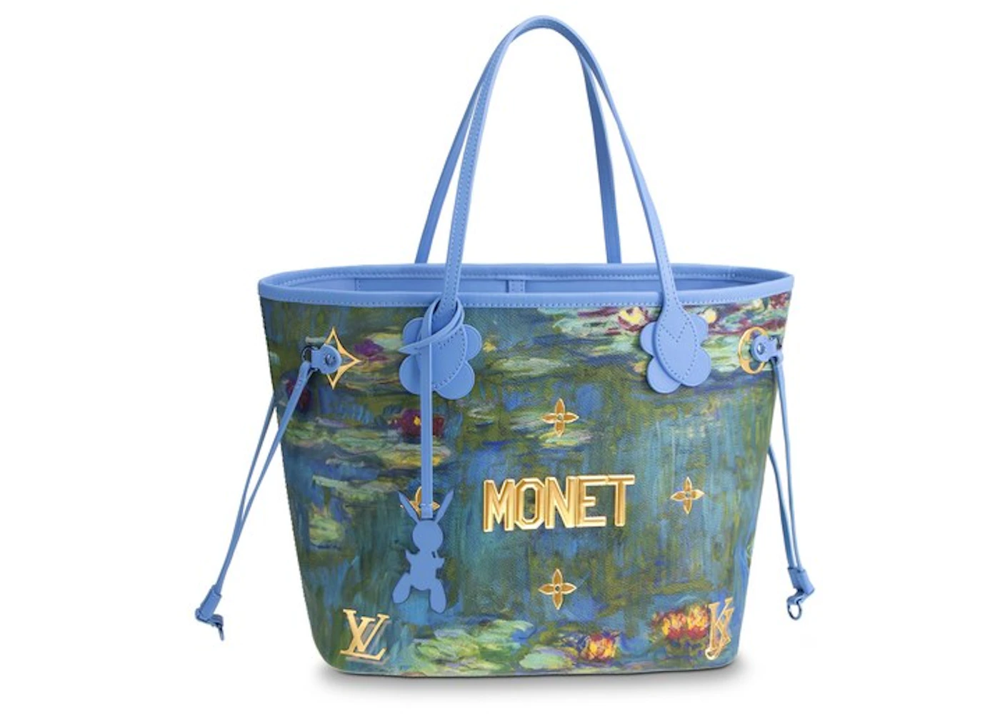 Louis x Jeff Koons Neverfull Claude Monet Masters (Without Pouch) MM Multicolor Coated Canvas with Brass - ES