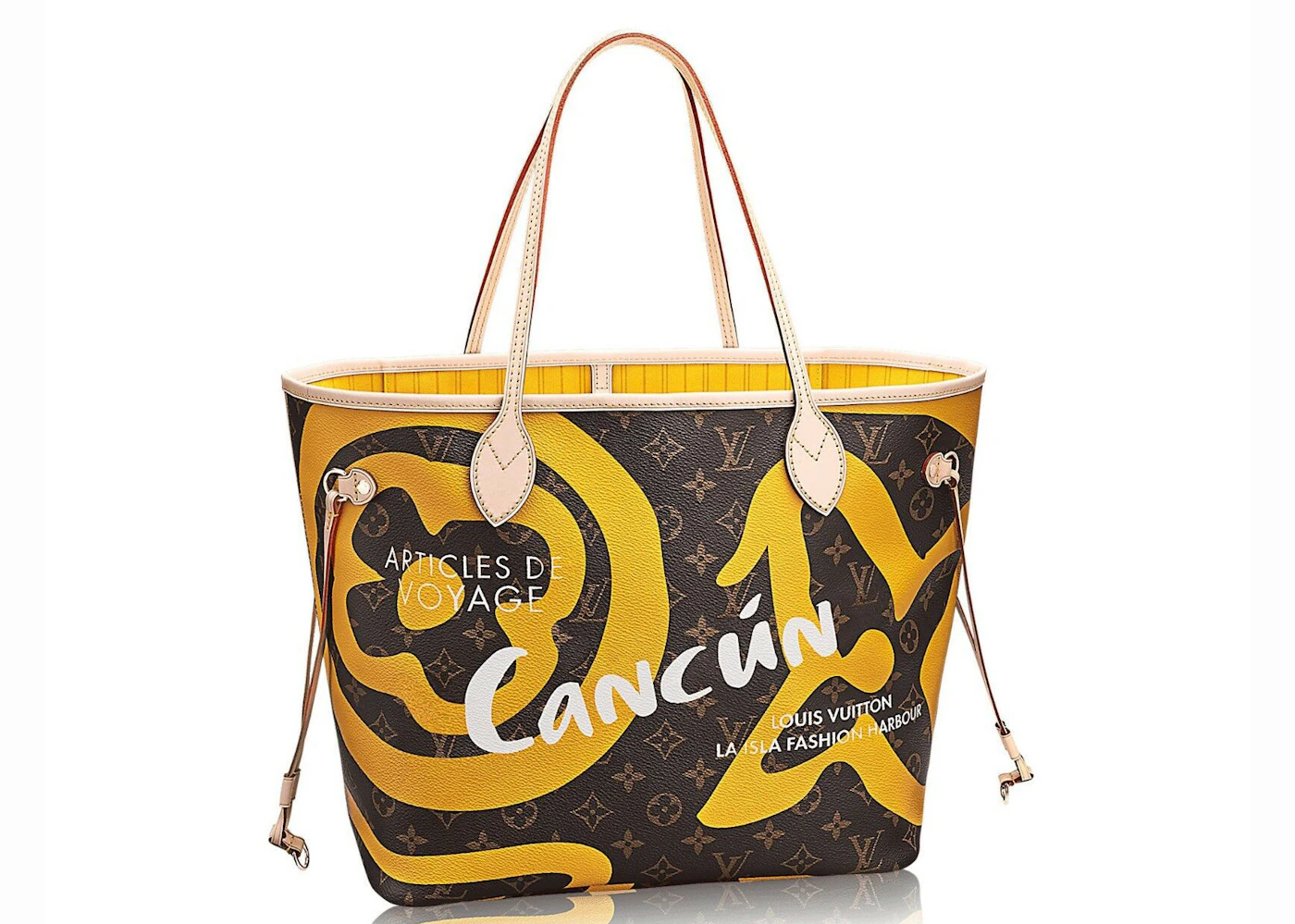 Louis Vuitton Neverfull Monogram Tahitienne Cancun MM Yellow Lining in  Coated Canvas with Gold-tone - MX