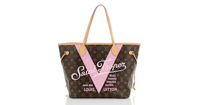 Louis Vuitton Neverfull Monogram V Cities Saint Tropez (Without Pouch) MM Rose Ballerine Lining