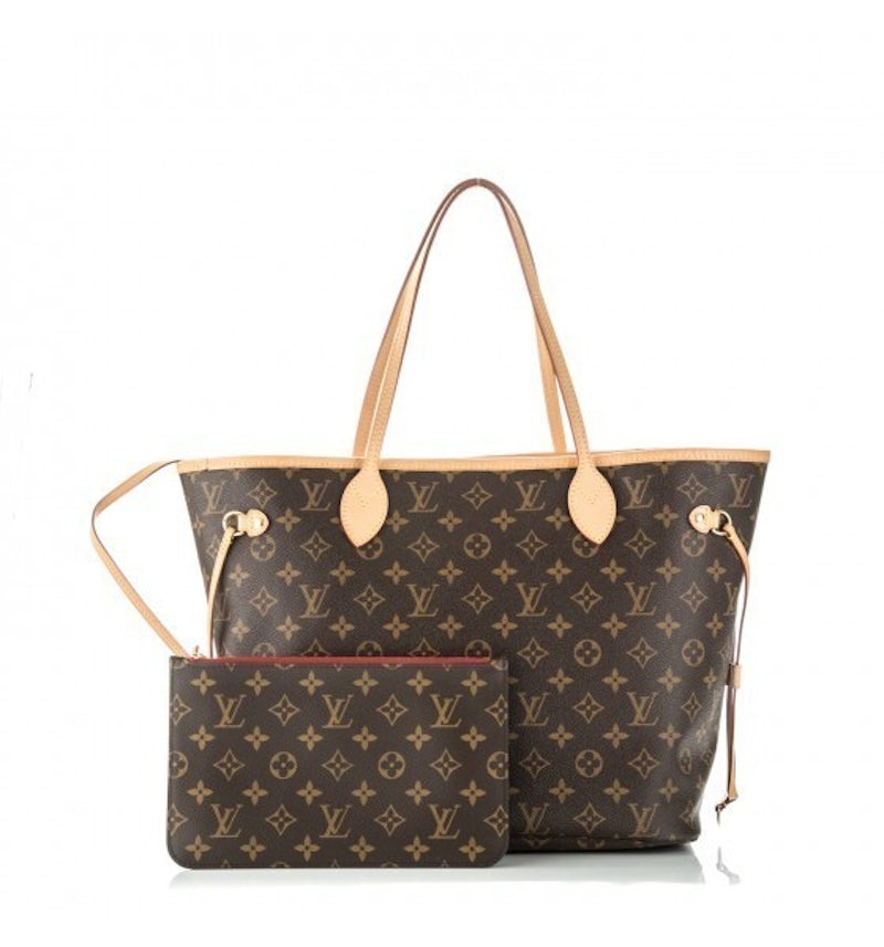 Bolsa Louis Vuitton Neverfull Monogram MM con forro en rojo picota