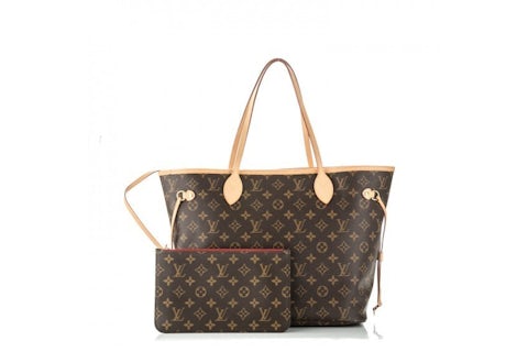 Bolsa Louis Vuitton Neverfull Monogram MM con forro en rojo picota