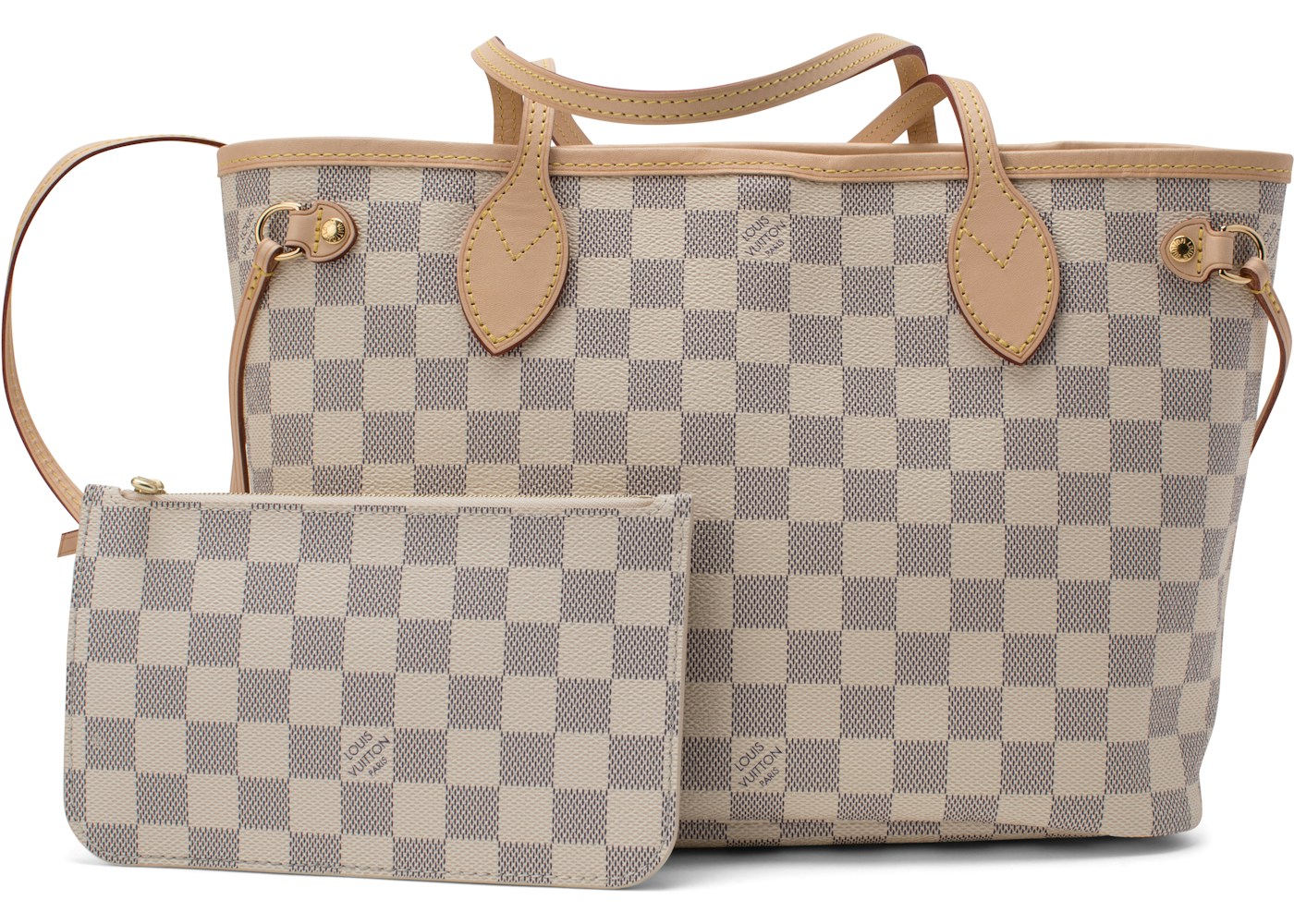 Louis Vuitton Neverfull Damier Azur Pm Beige Lining Louis Vuitton Neverfull Damier Azur Pm Beige Lining