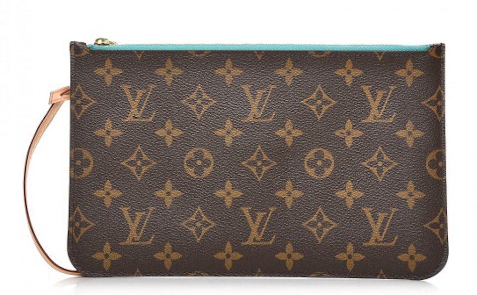 Louis Vuitton Pochette Monogram V MM Teal Lining in Canvas with