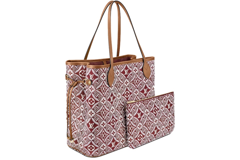 Louis Vuitton Neverfull Since 1854 Mm Bordeaux In Jacquard Textile With Gold Tone Louis Vuitton Neverfull Since 1854 Mm Bordeaux In Jacquard Textile With Gold Tone