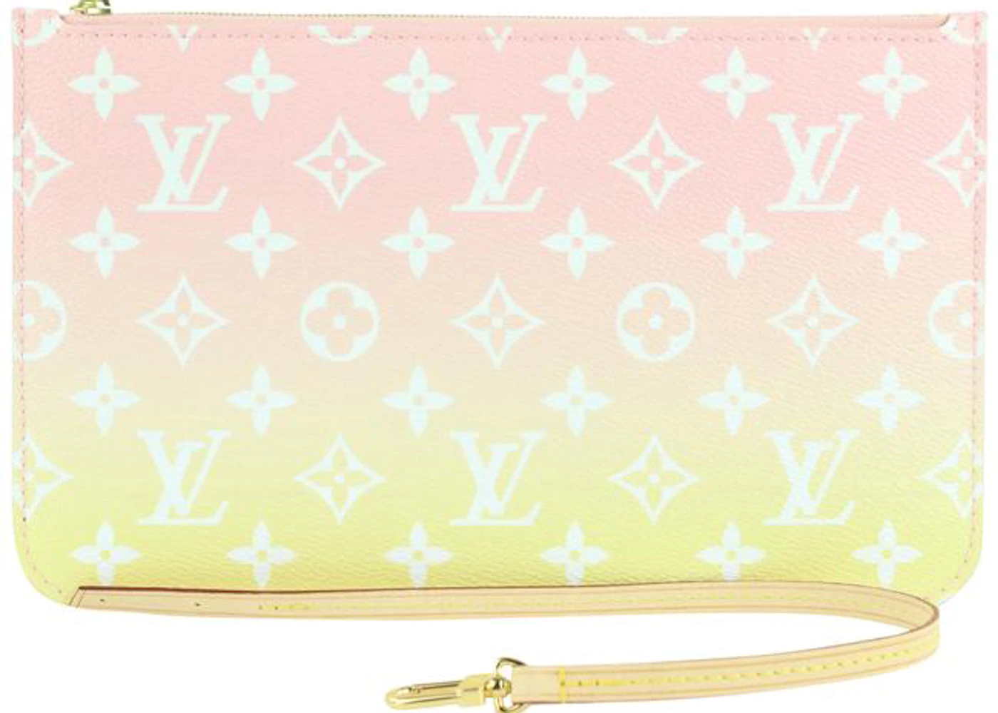 Louis Vuitton Neverfull Wristlet Pouch Monogram Yellow in Monogram Coated  Canvas with Gold-tone - US