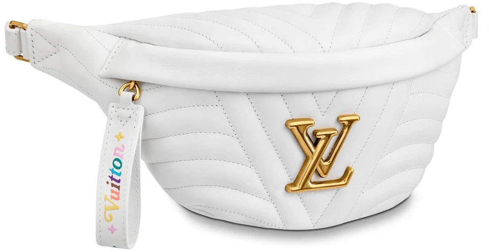 høste Slud Diskret Louis Vuitton New Wave Bumbag Snow White in Calf Leather with Gold-tone