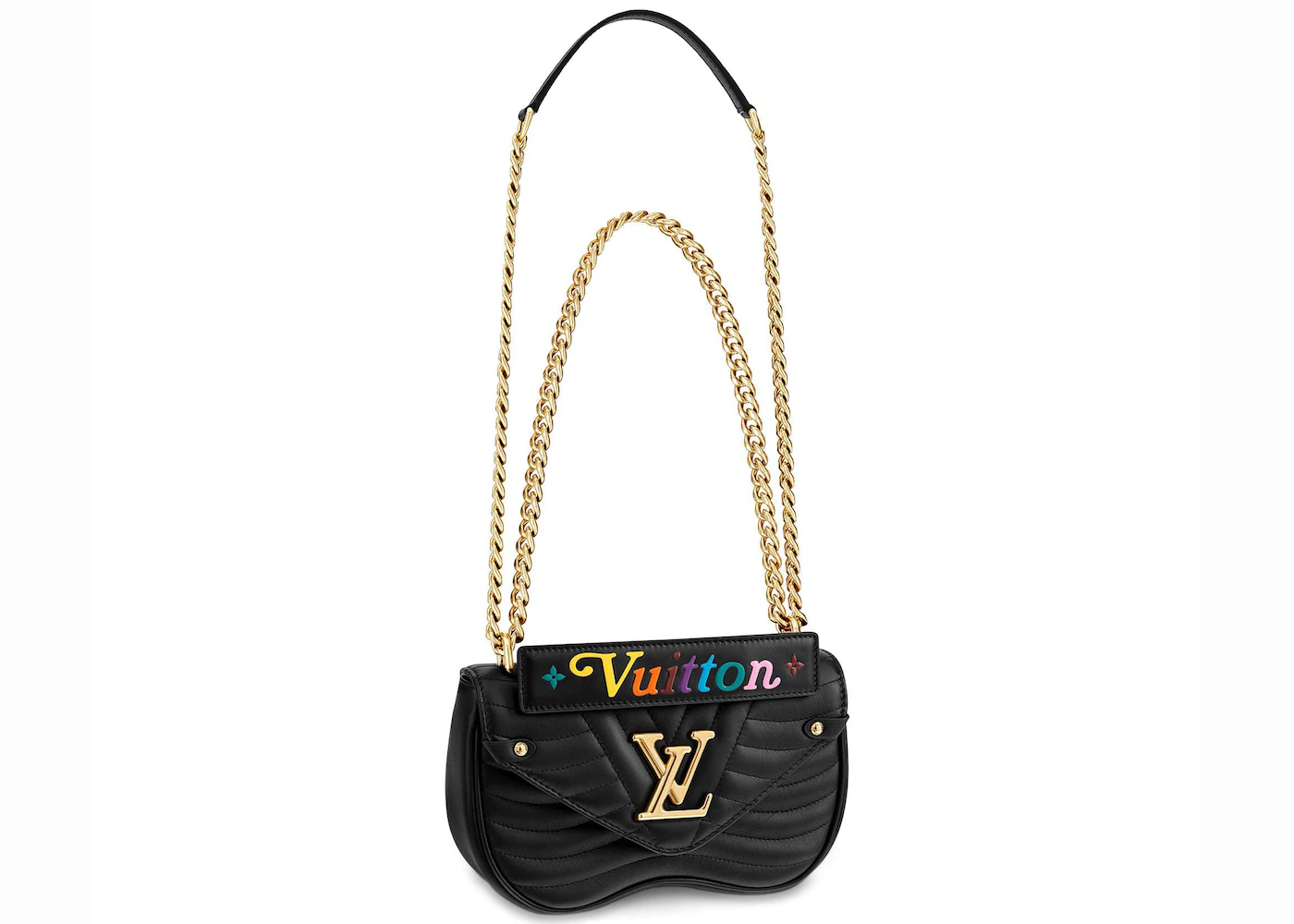 Louis Vuitton New Wave Chain Bag PM Black in Calfskin with Gold