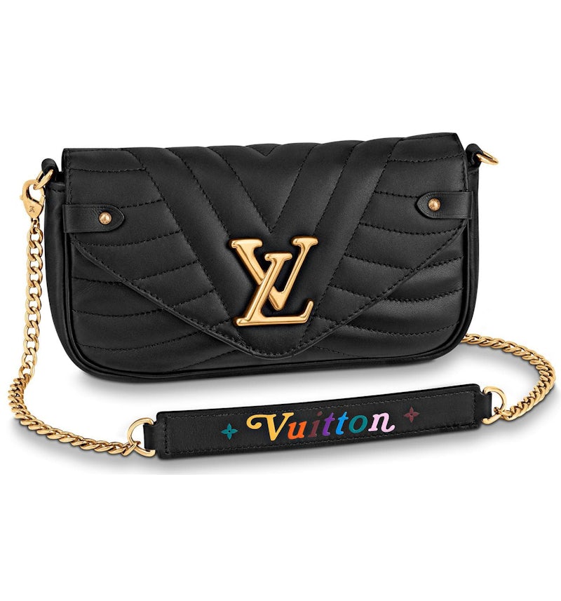 Louis Vuitton New Wave Chain Pochette Black in Calf Leather with