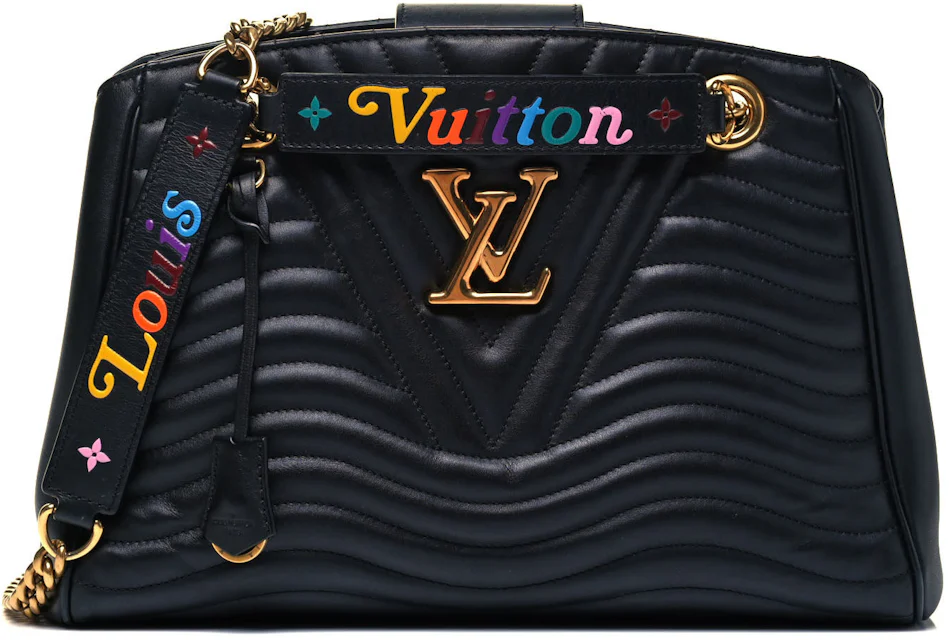 Louis Vuitton New Wave Chain Tote Bag Black In Calfskin Leather With Gold Tone Us