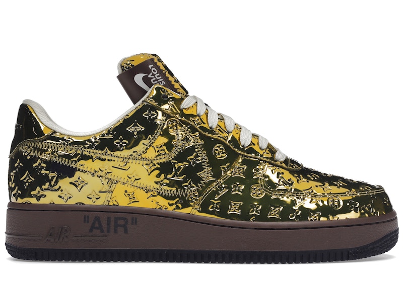 Louis Vuitton Nike Air Force 1 Low By Virgil Abloh Metallic Gold ...