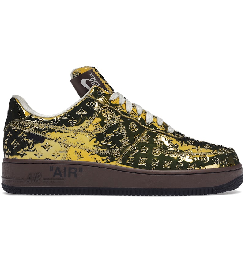 Louis Vuitton Nike Air Force Low By Virgil Abloh Dorado Metálico