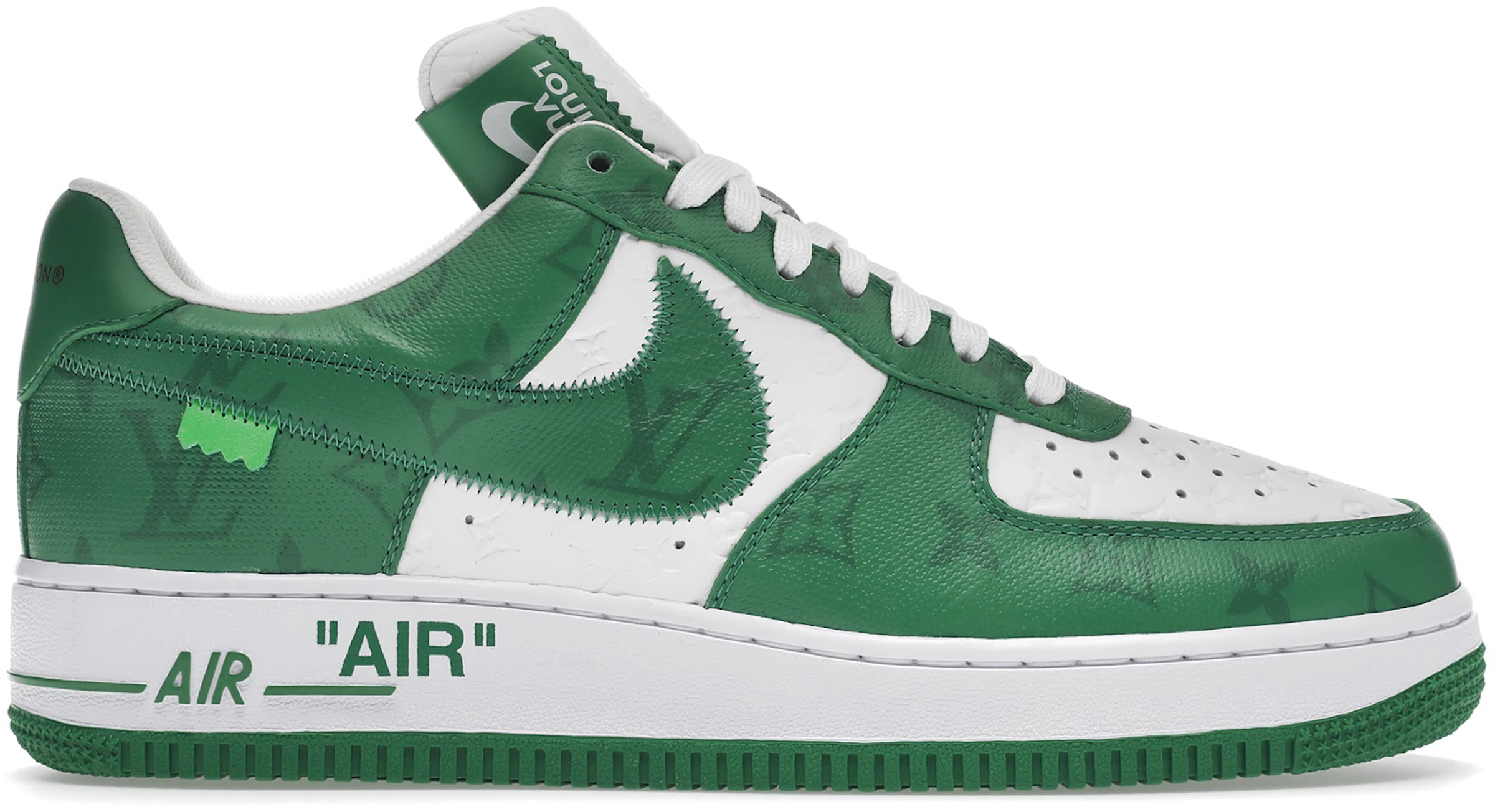 Patch Gronden Christian Louis Vuitton Nike Air Force 1 Low By Virgil Abloh White Green - - US
