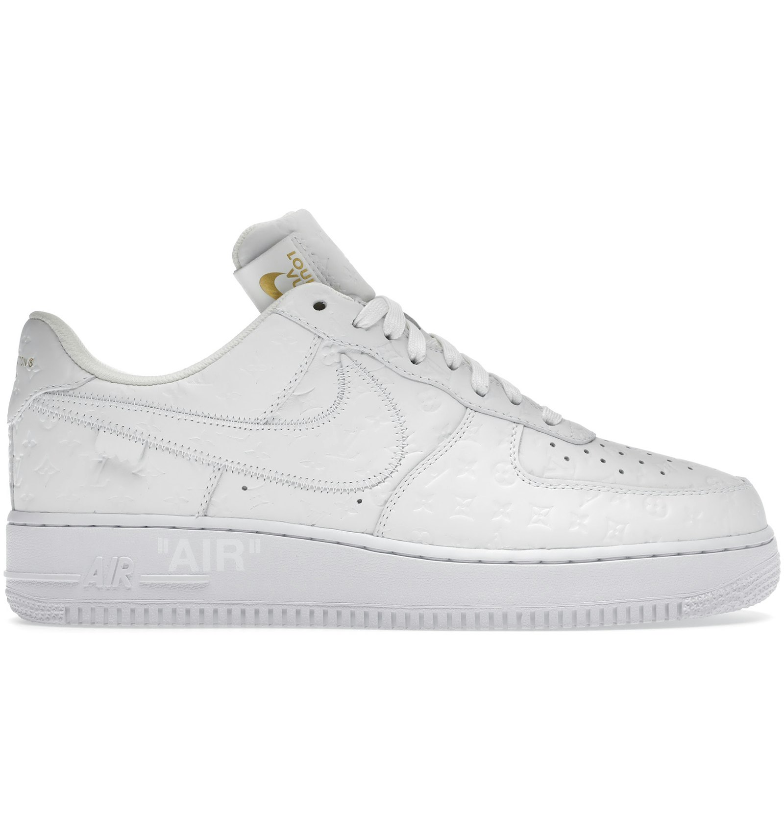 lv nike air force 1 gold
