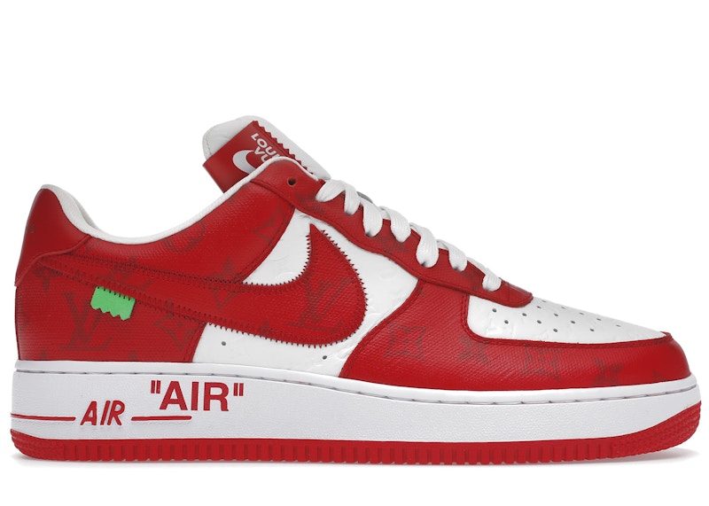 Louis Vuitton Nike Air Force 1 Low By Virgil Abloh White Red Men s Sneakers US