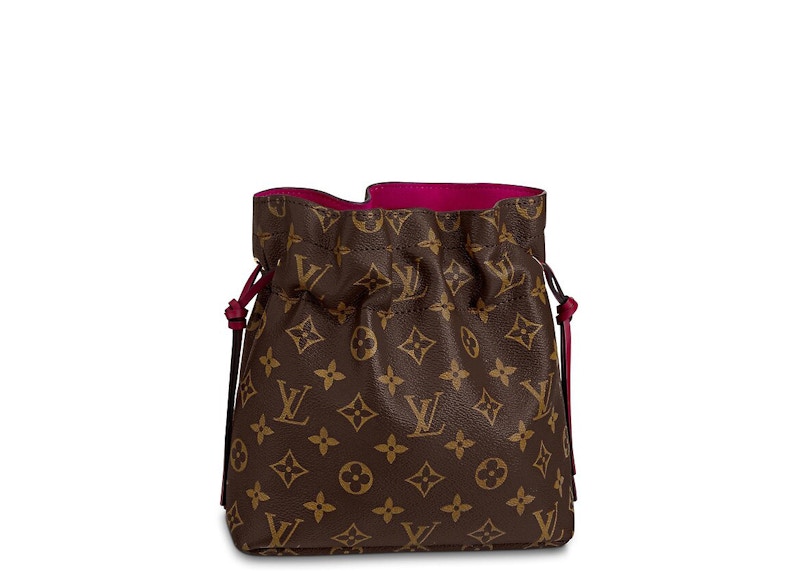 Louis Vuitton Noe Pouch Monogram Brown Pink in Coated Canvas