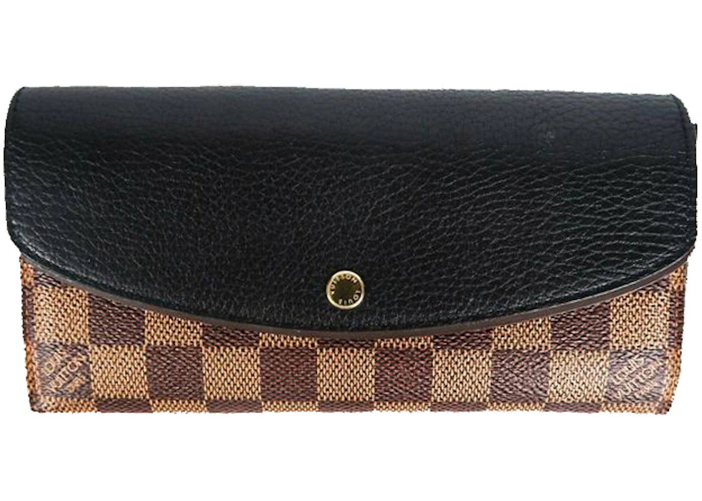 Louis Wallet Damier Ebene Long in Leather with Gold-tone - ES