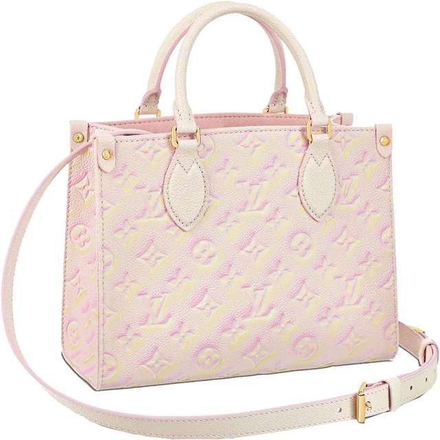 Louis Vuitton OnTheGo PM Light Pink in Grained Cowhide Leather with ...