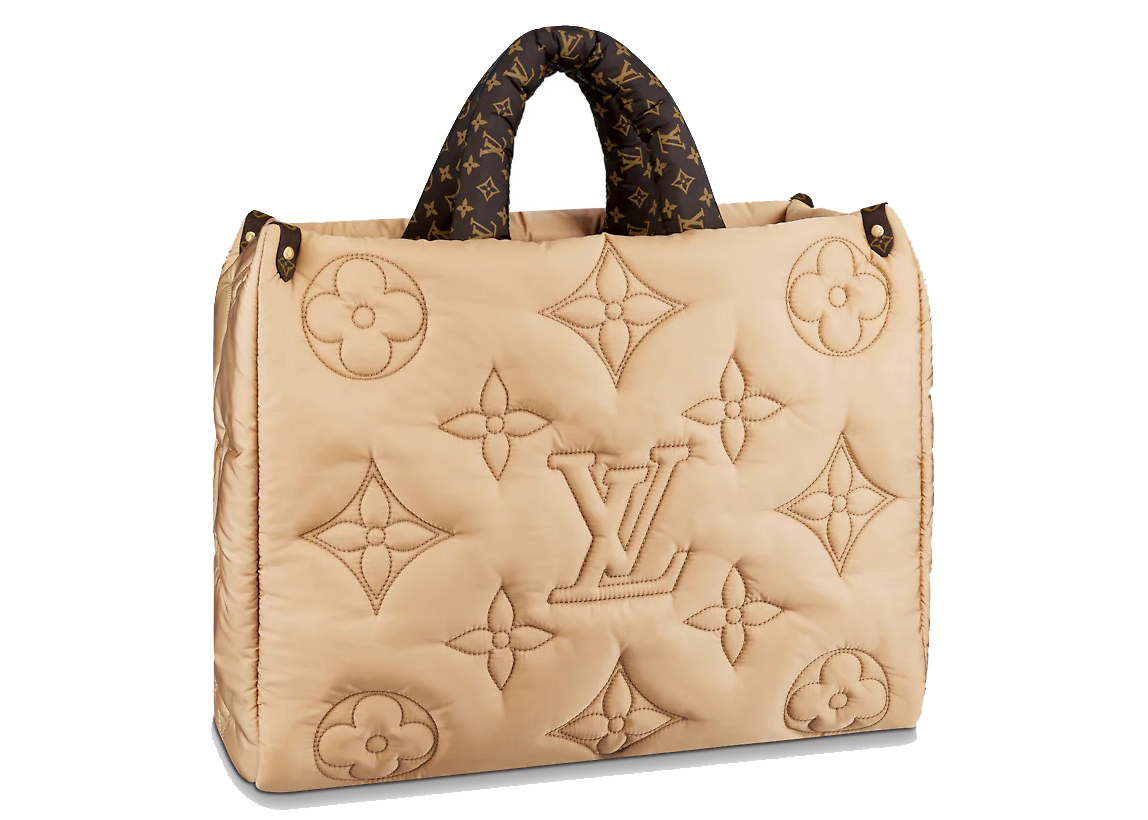 Louis Vuitton Onthego GM Beige in Econyl Coated Canvas with Gold