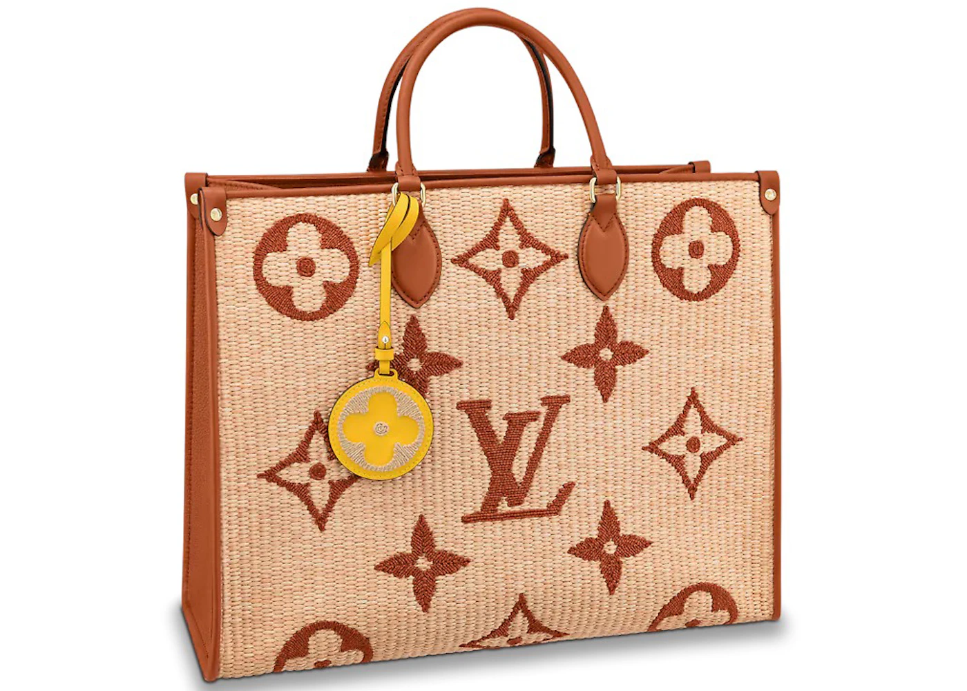 Louis Vuitton Onthego GM Tan in Woven Raffia with Gold-tone - US