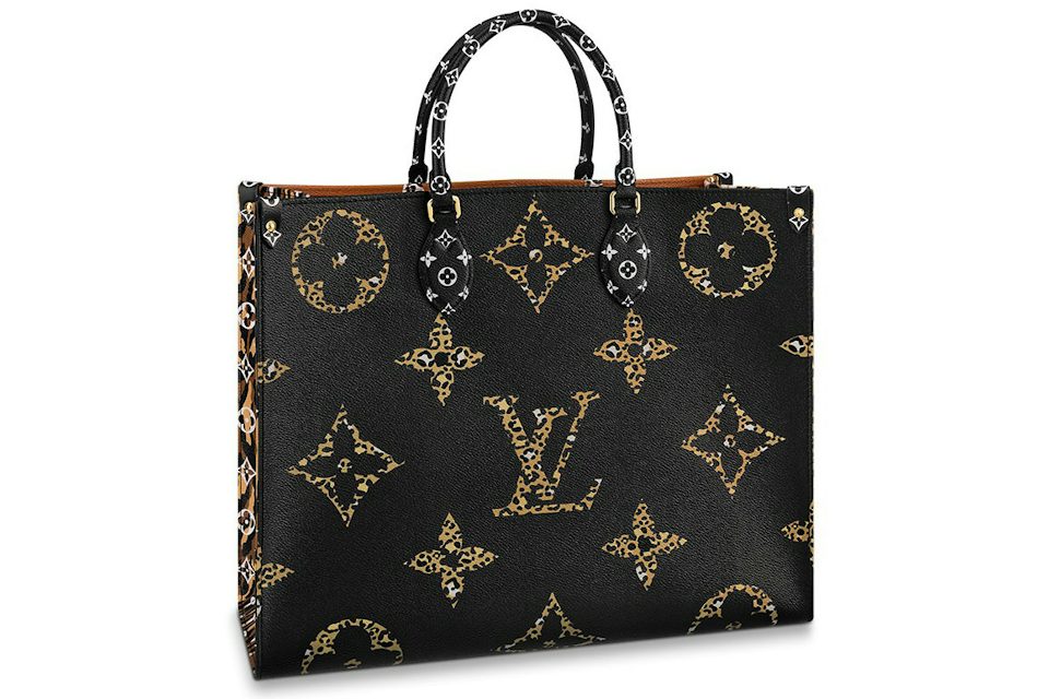 Louis Vuitton Onthego Monogram Giant Jungle Black/Caramel in Canvas with  Gold-tone - US