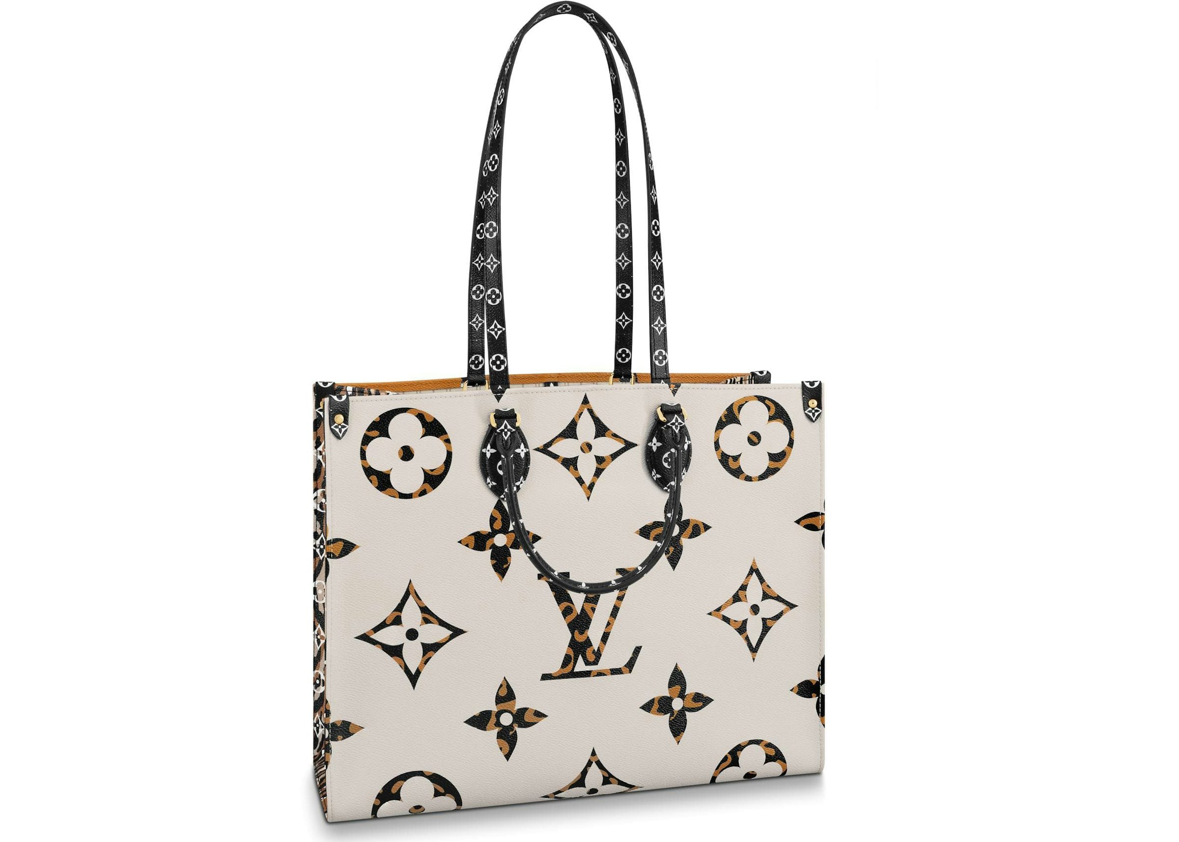 Louis Vuitton Onthego Monogram Giant Jungle Ivory/Havana Beige in Canvas  with Gold-tone - US