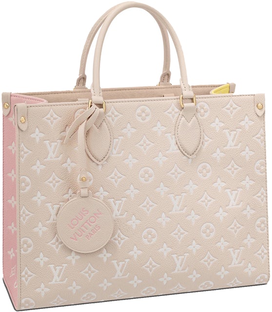 Louis Vuitton Onthego MM Rose Beige in Cowhide Leather with Gold