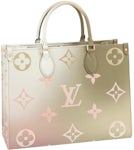 MM Gold-tone Green/Beige/Cream Louis Leather - in US Vuitton Onthego Khaki Cowhide with