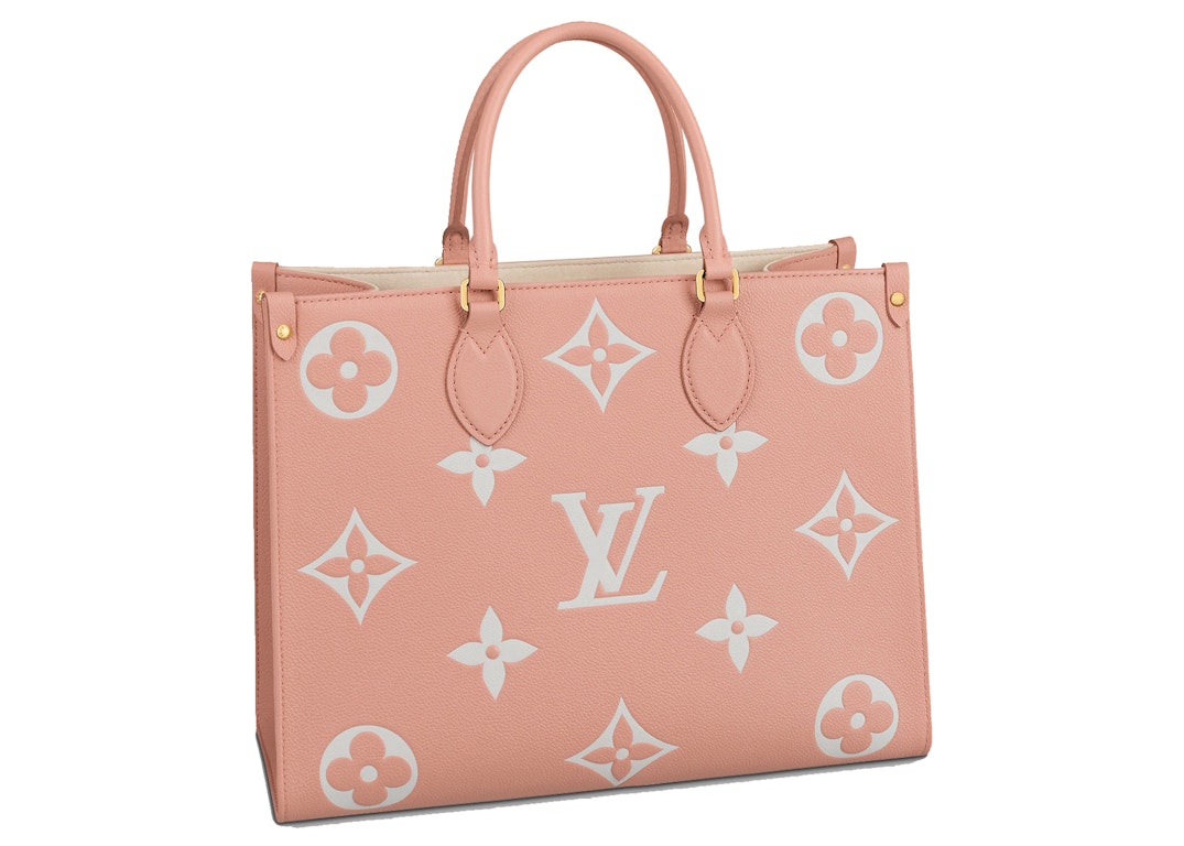 Pre-owned Louis Vuitton Onthego Mm Trianon Pink/cream
