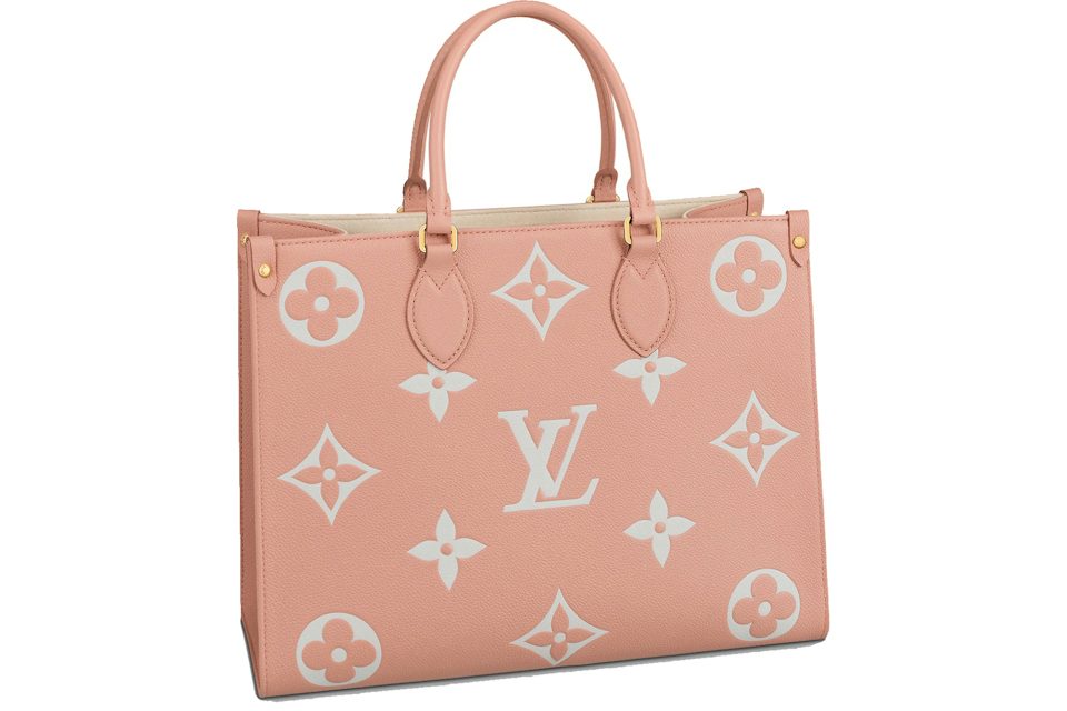Louis Vuitton Onthego MM Trianon Pink/Cream in Grained Cowhide Leather with  Gold-tone - US