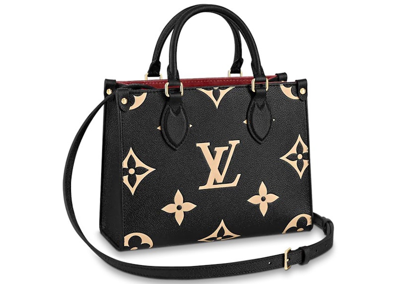 Louis Vuitton Onthego PM Black/Beige in Cowhide Leather with Gold