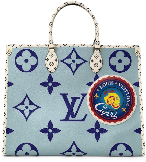 Onthego cloth tote Louis Vuitton Blue in Cloth - 25250788