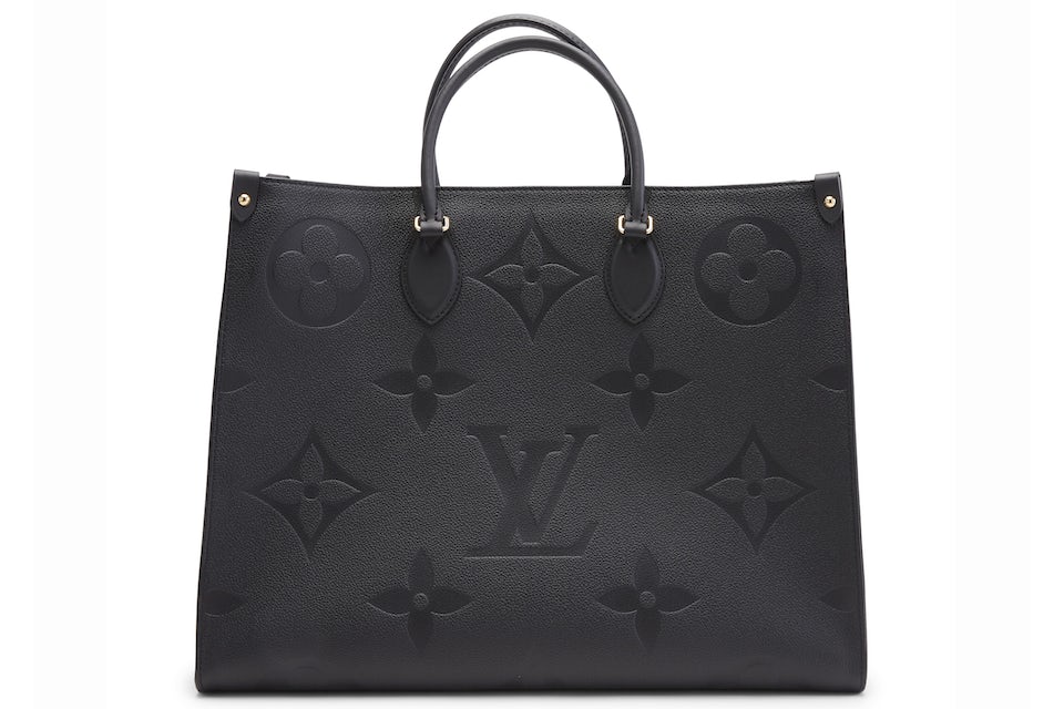 Louis Vuitton Onthego Monogram Giant GM Noir in Empreinte Leather with  Gold-tone - US