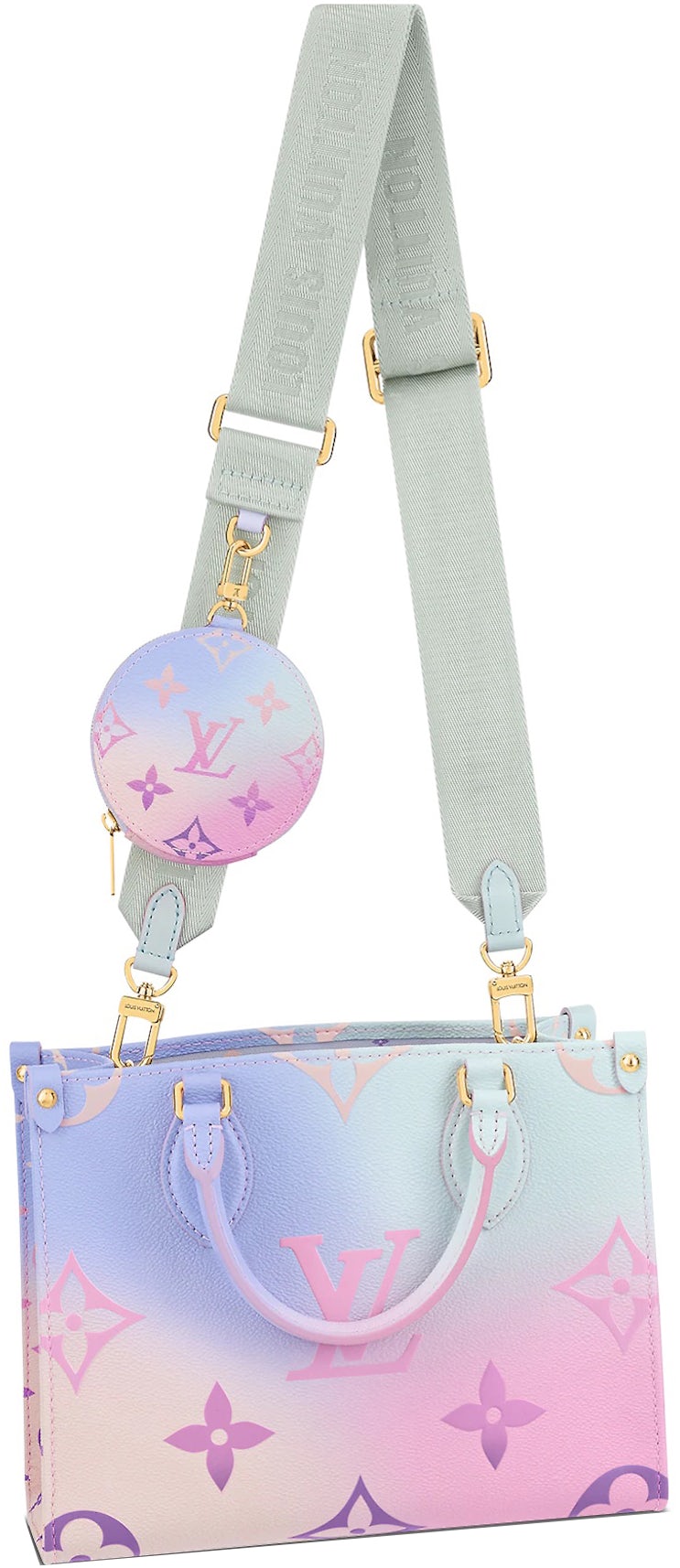 Louis Vuitton Onthgo PM Sunrise Pastel in Coated Canvas with Gold