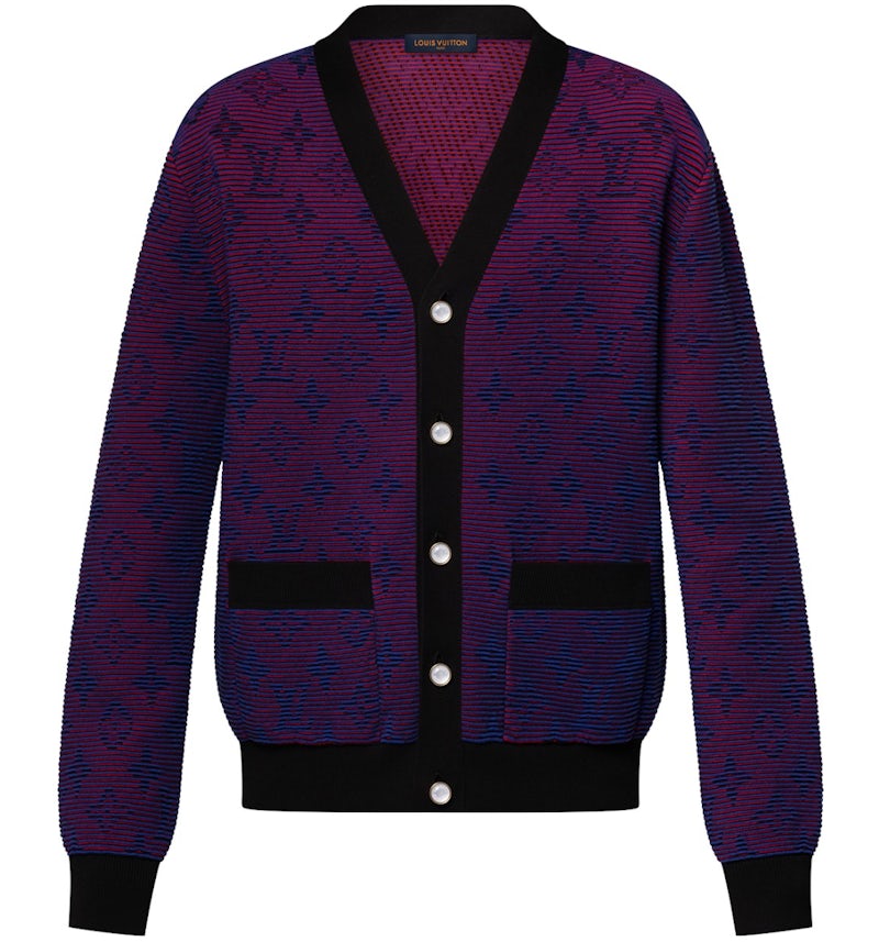 Louis Vuitton Optical Monogram Jacquard Cardigan Multicolor Men's