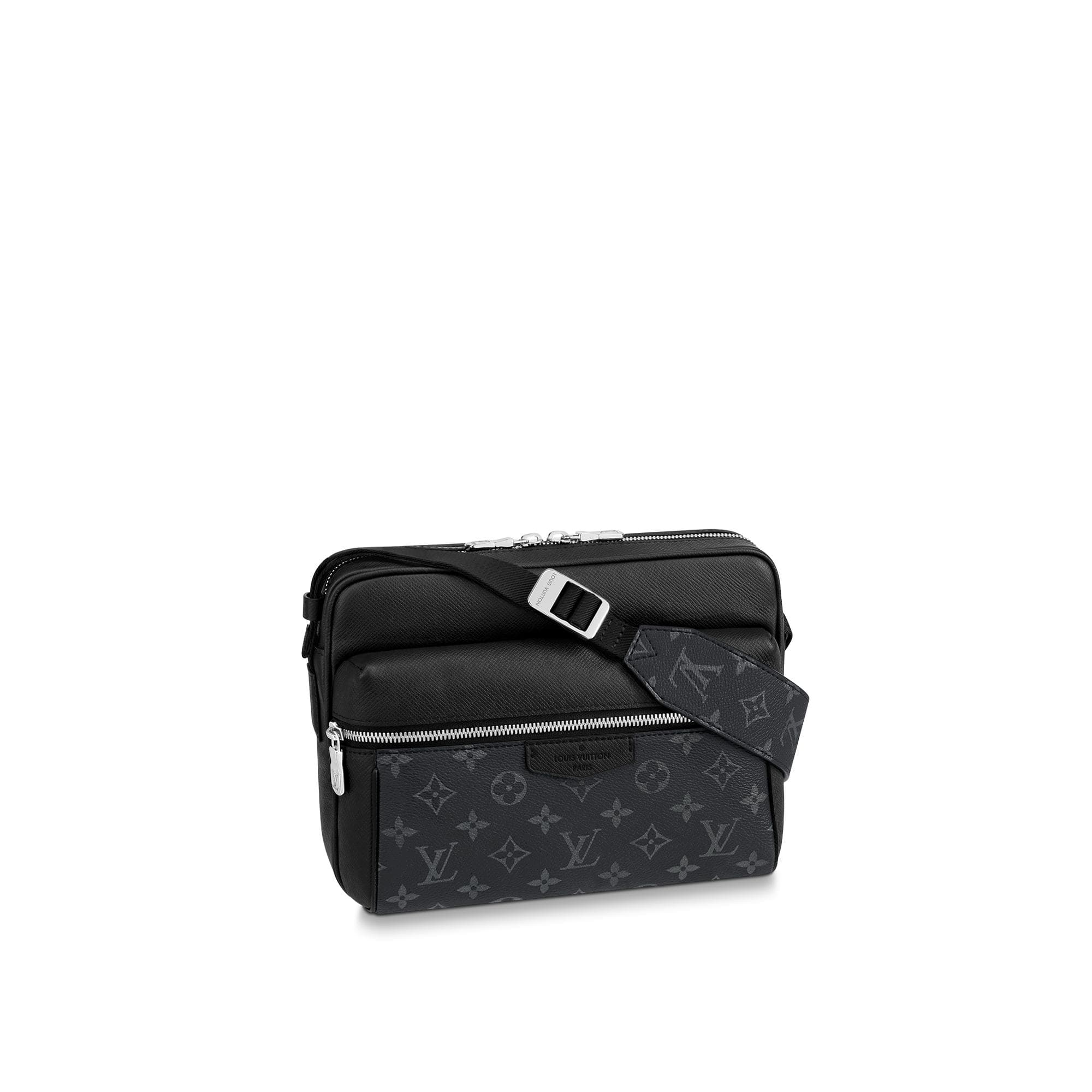 Louis Vuitton Louis Vuitton Roman MM Grey Taiga Leather Messenger Bag