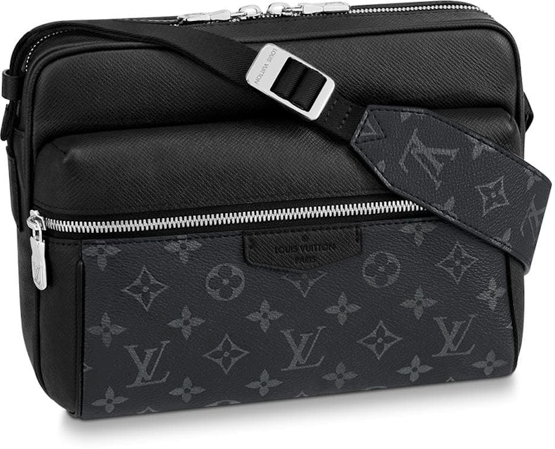Louis Vuitton Outdoor Messenger Monogram Eclipse Taiga Black in Taiga  Leather/Coated Canvas with Silver-tone - GB