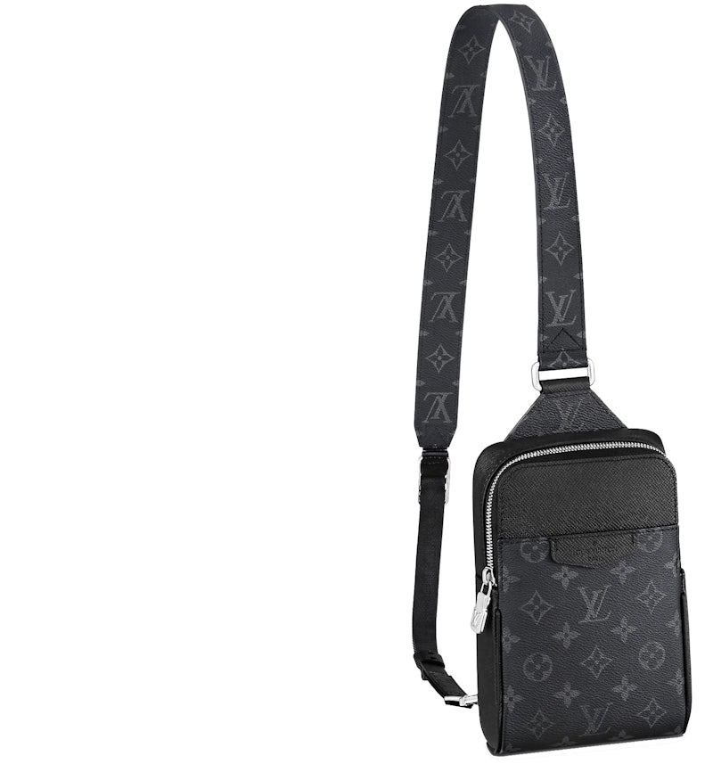 Sacoche Louis Vuitton toile monogramme Taigarama noir with Silver