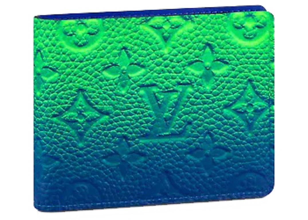 Pre-owned Louis Vuitton Pf Slender Taurillon Illusion Blue/green